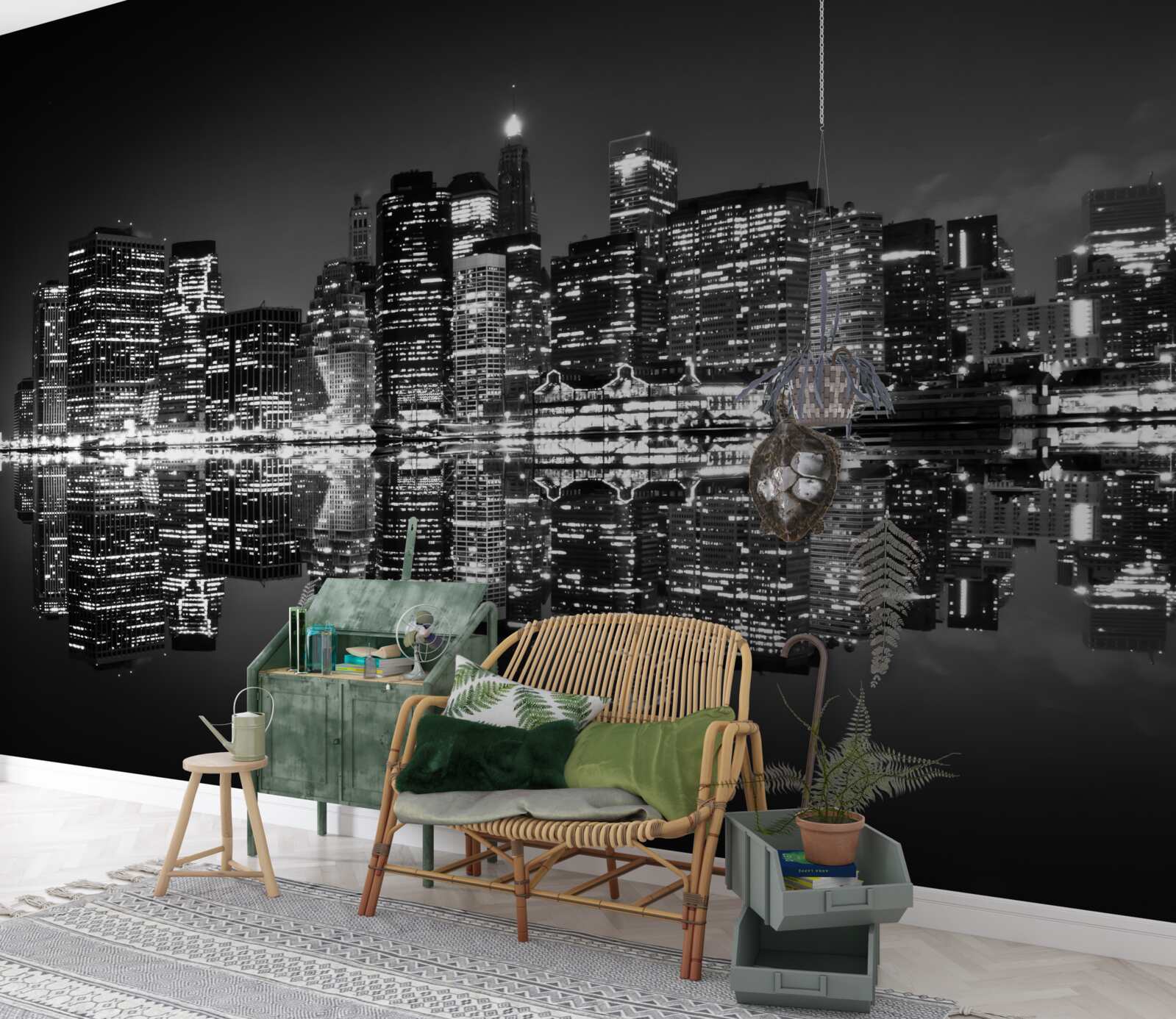 Fototapeta veľké mesto sa odráža vo vode