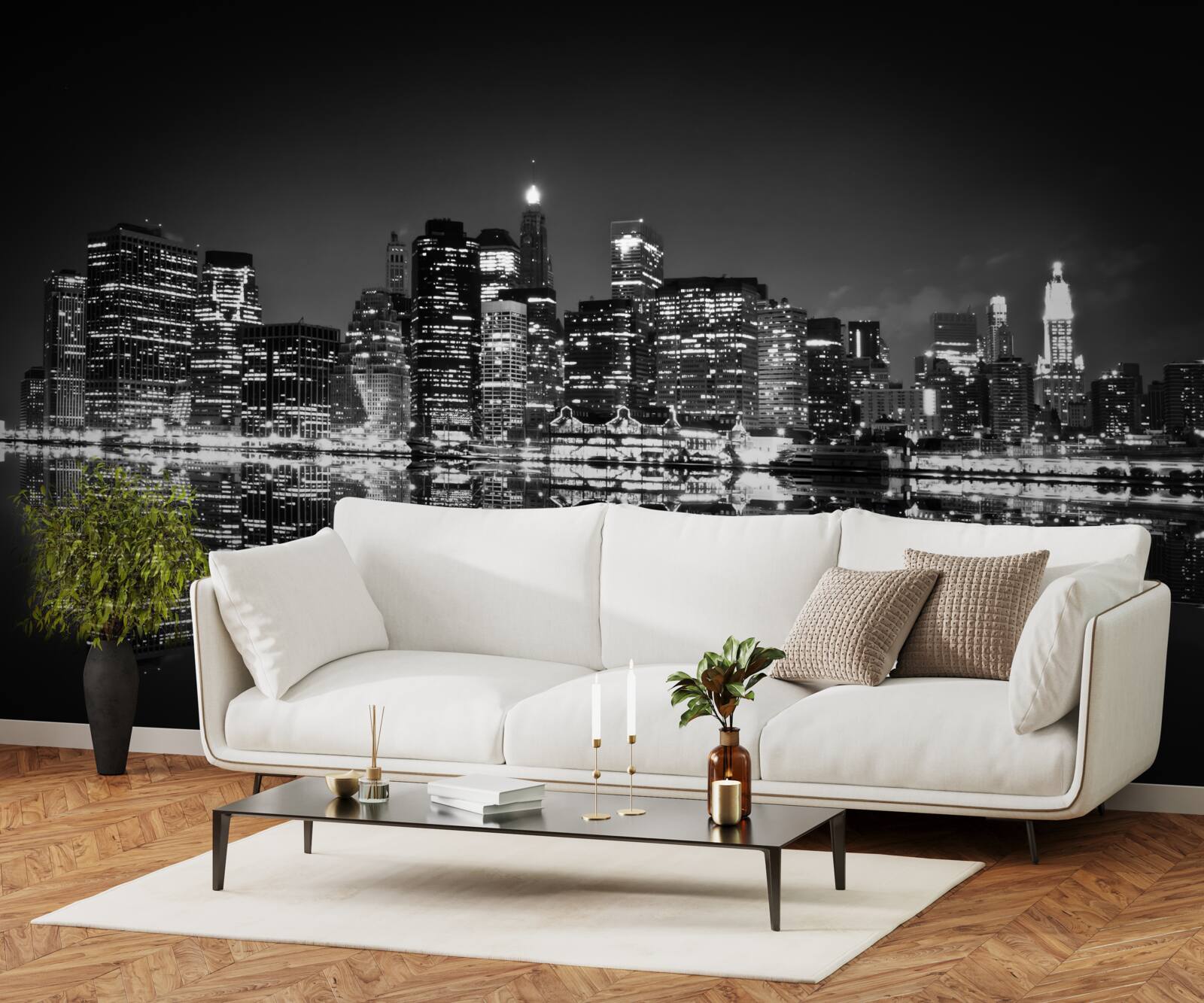 Fototapeta veľké mesto sa odráža vo vode