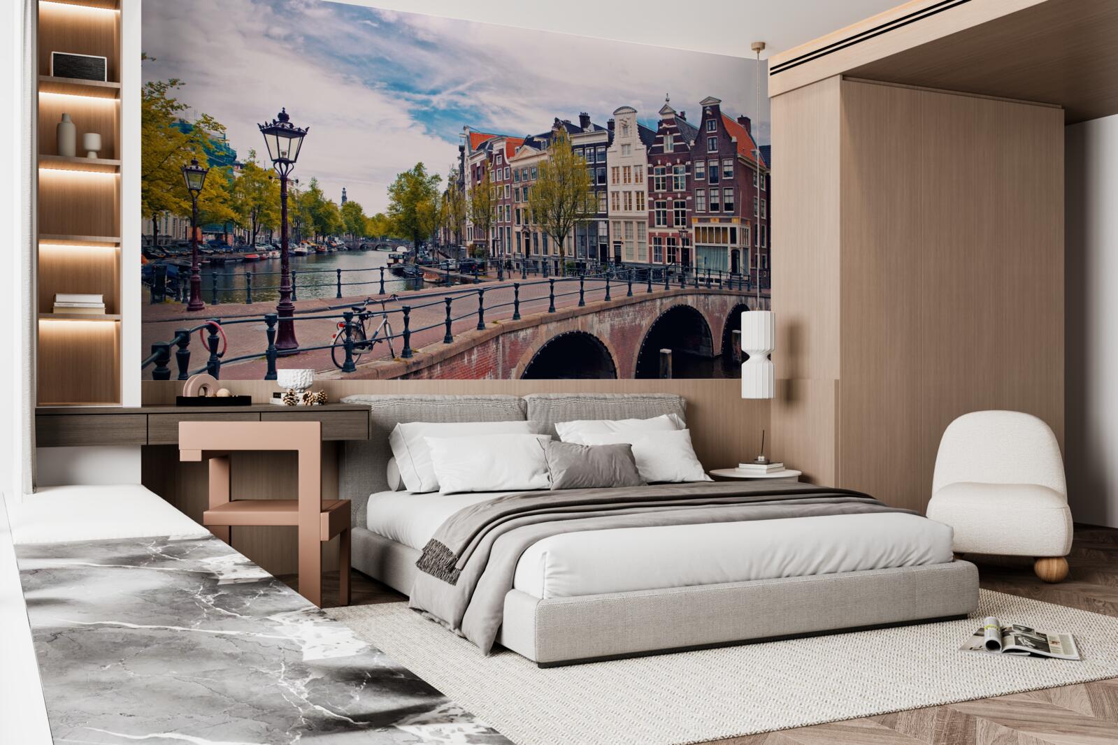 Fototapeta Most cez kanál v Amsterdame