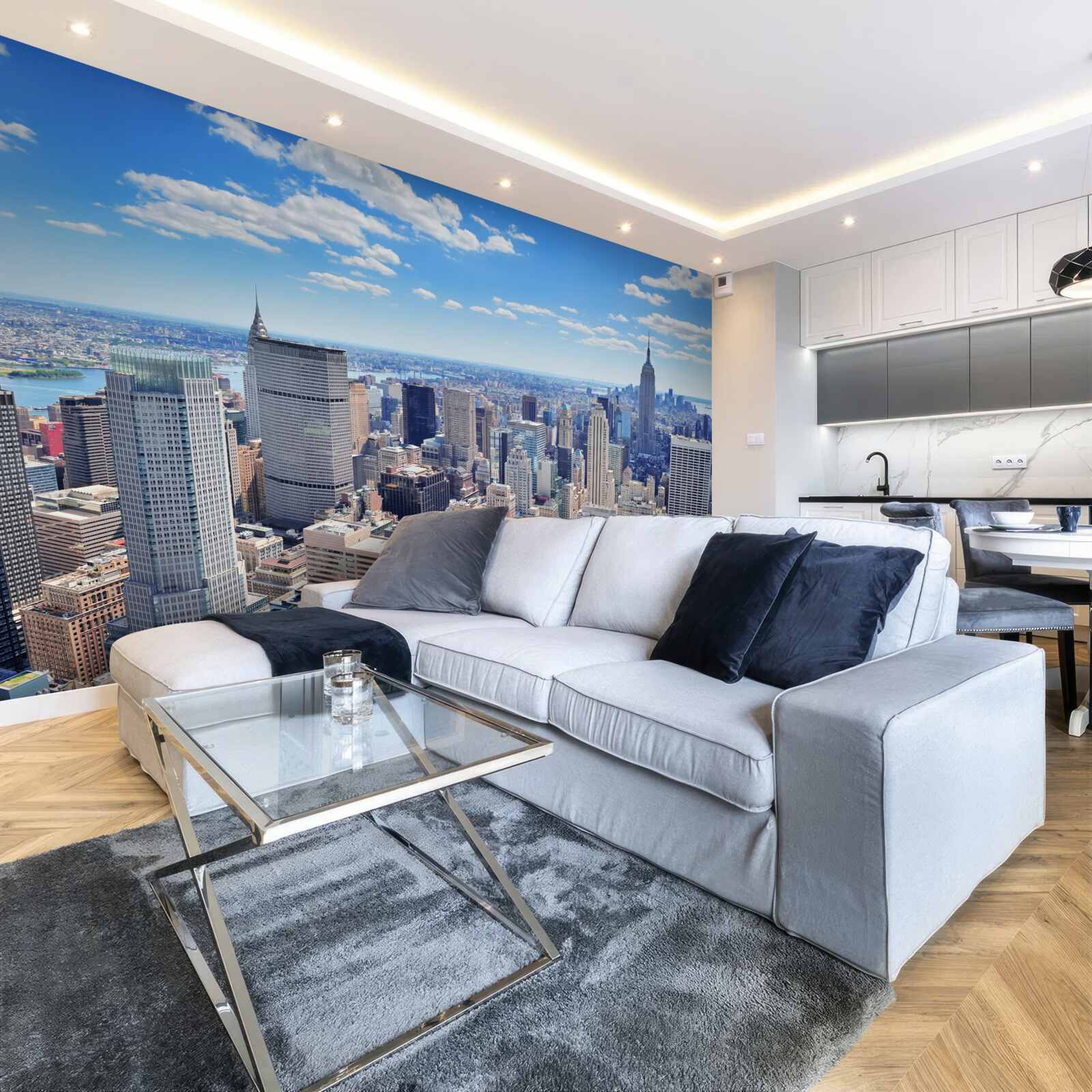 Fototapeta nad mrakodrapmi v New Yorku