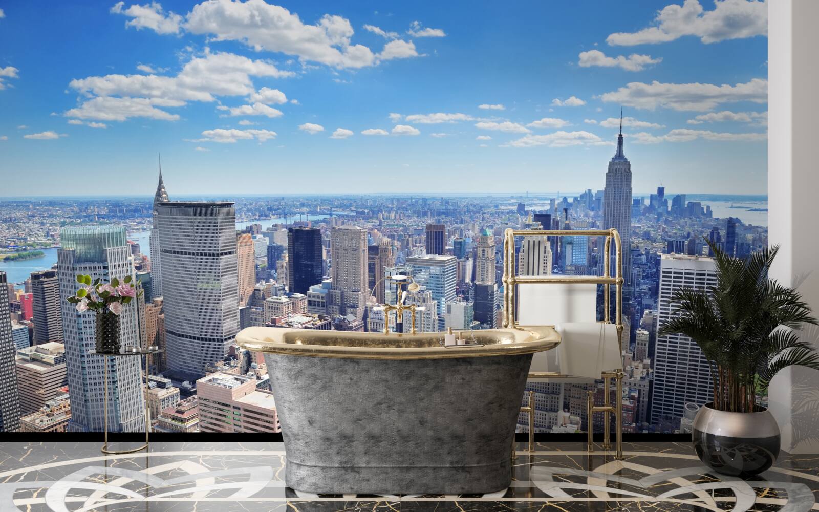 Fototapeta nad mrakodrapmi v New Yorku