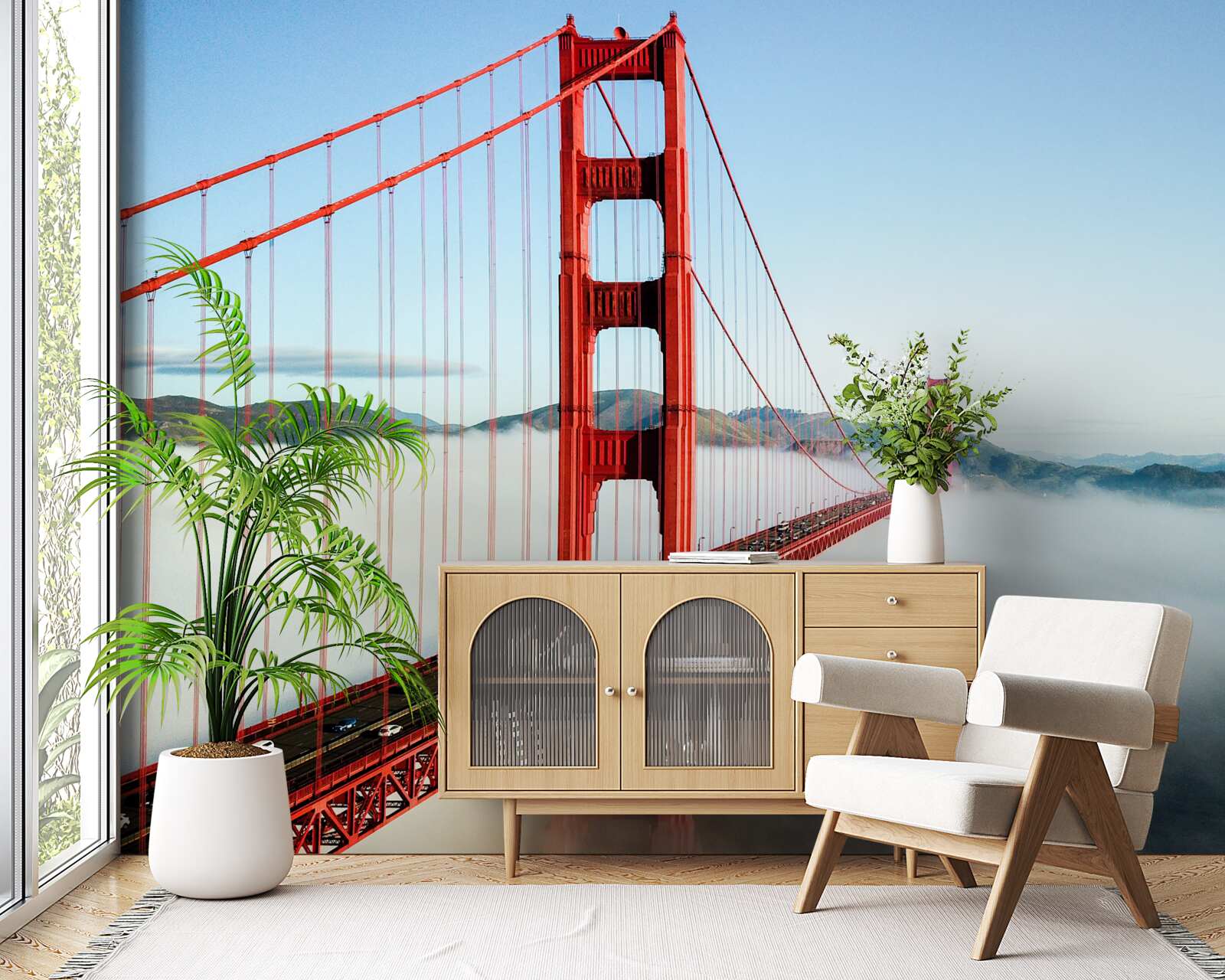 Fototapeta hmla pokrýva most Golden Gate