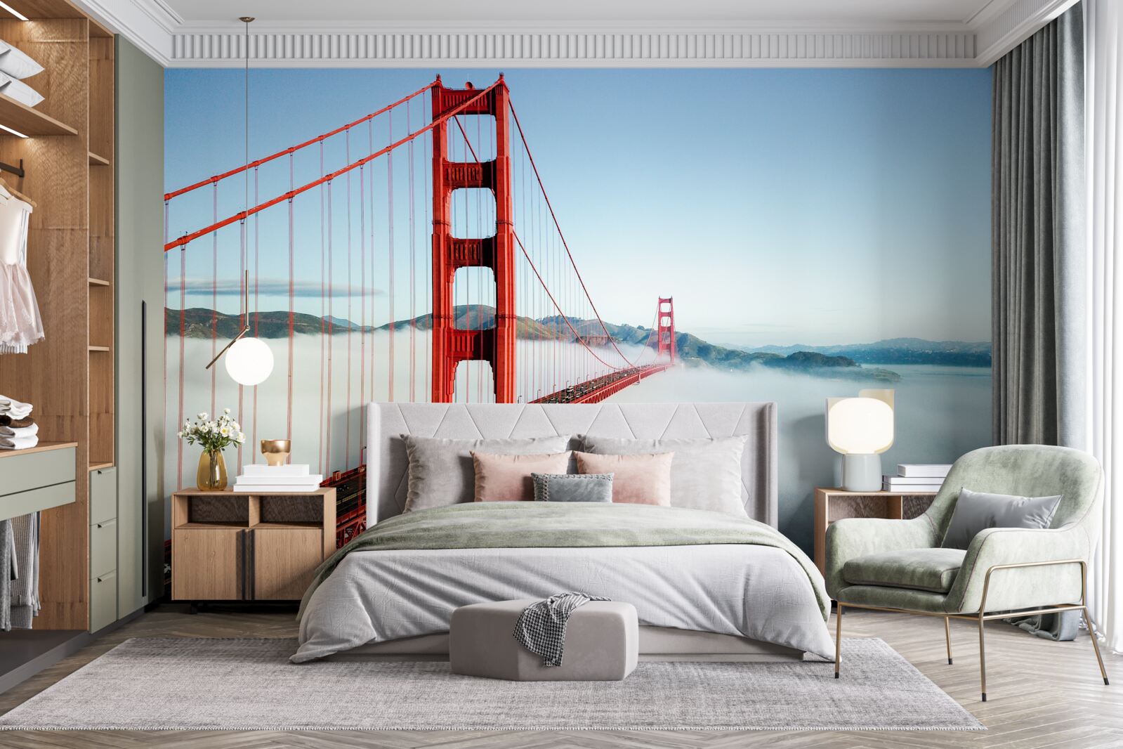 Fototapeta hmla pokrýva most Golden Gate