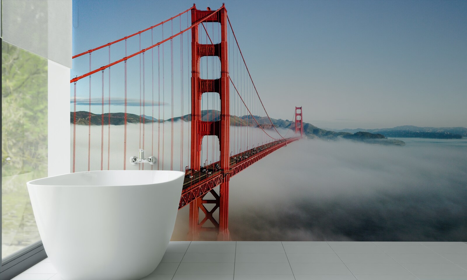 Fototapeta hmla pokrýva most Golden Gate