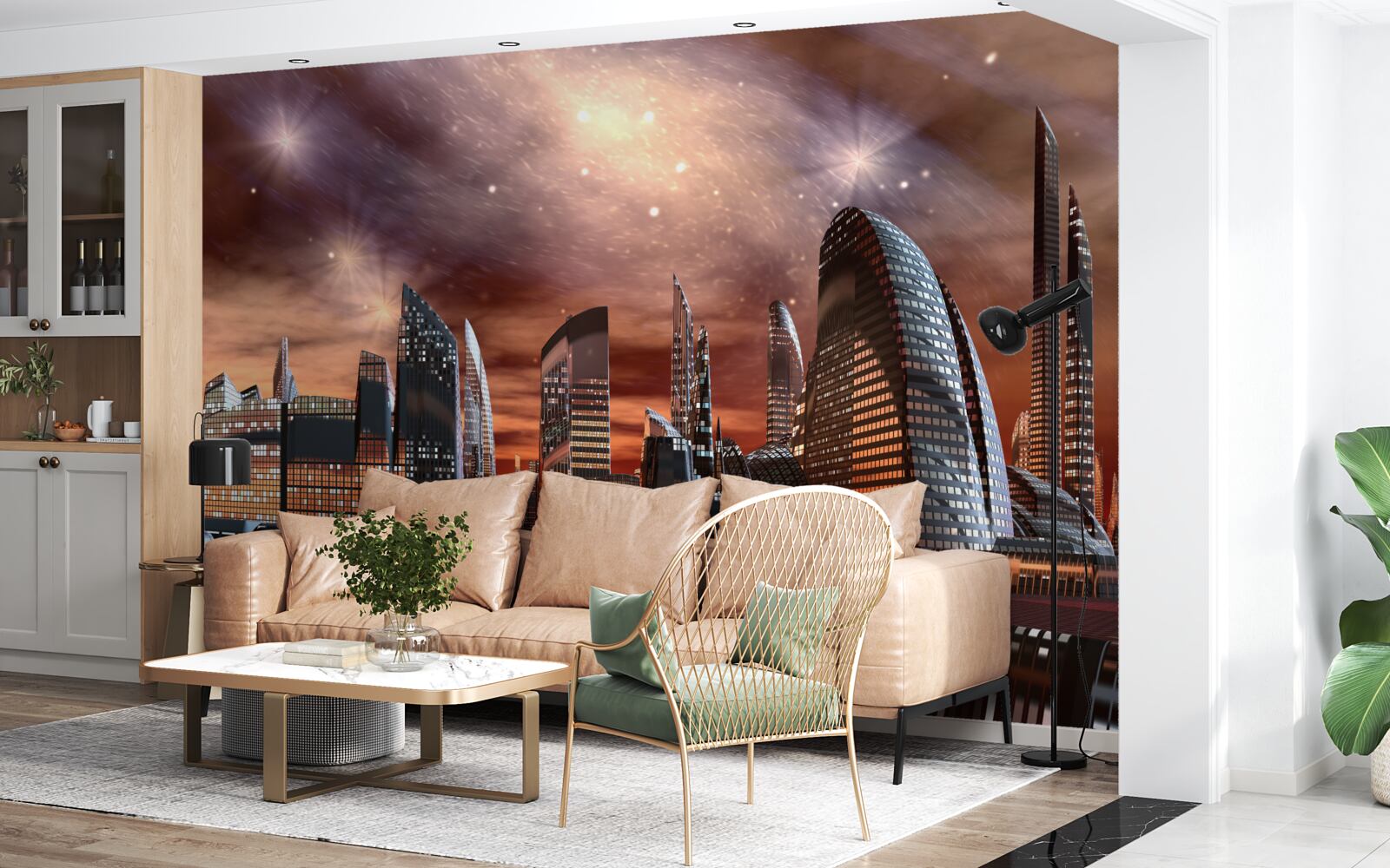 Fototapeta mesto pod hviezdnou oblohou