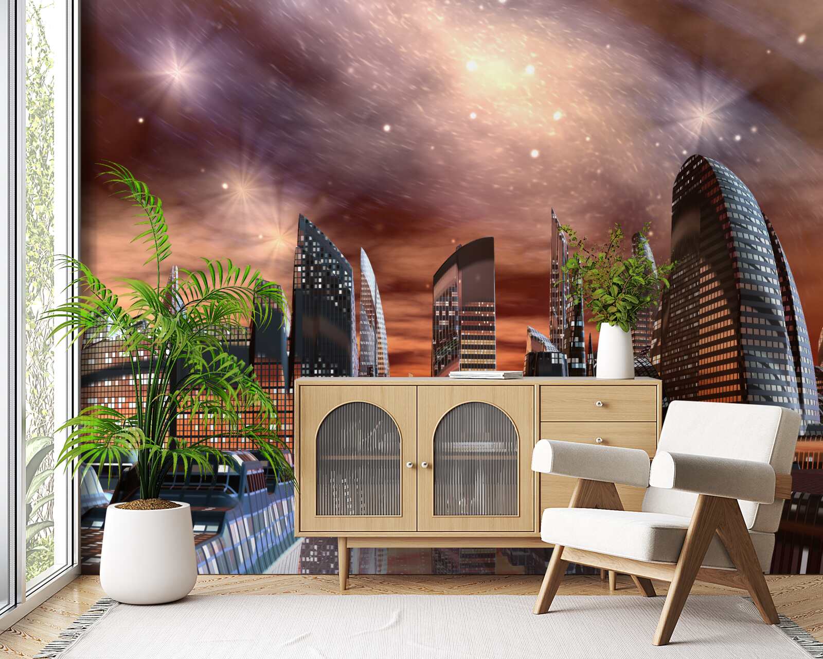 Fototapeta mesto pod hviezdnou oblohou