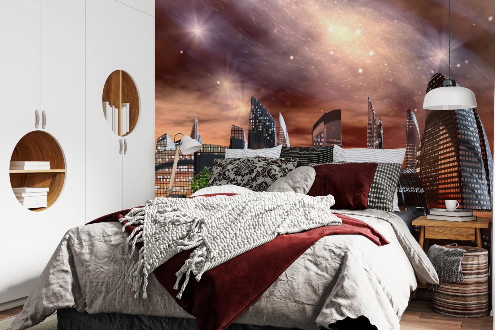 Fototapeta mesto pod hviezdnou oblohou