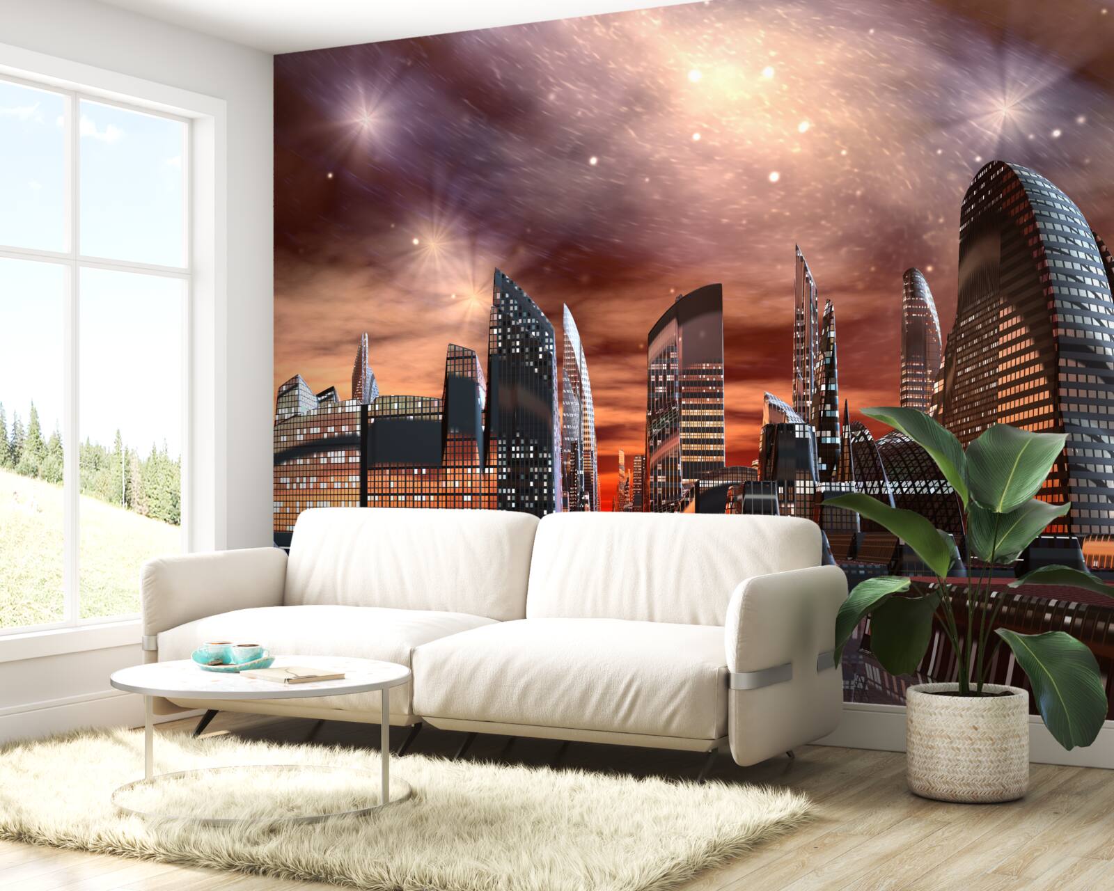 Fototapeta mesto pod hviezdnou oblohou