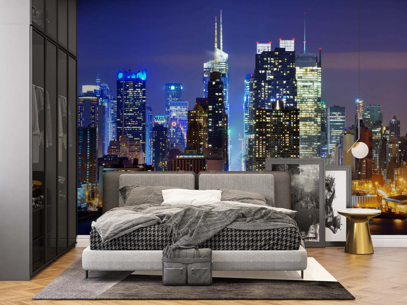 Fototapeta nočný panoramatický výhľad na mesto, ktorý vyráža dych