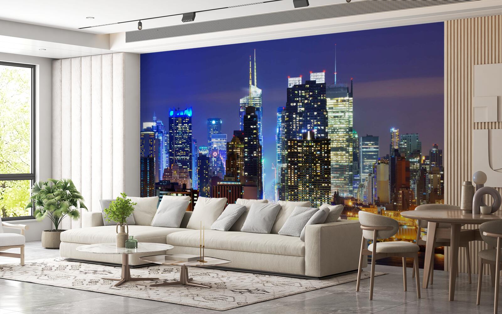 Fototapeta nočný panoramatický výhľad na mesto, ktorý vyráža dych