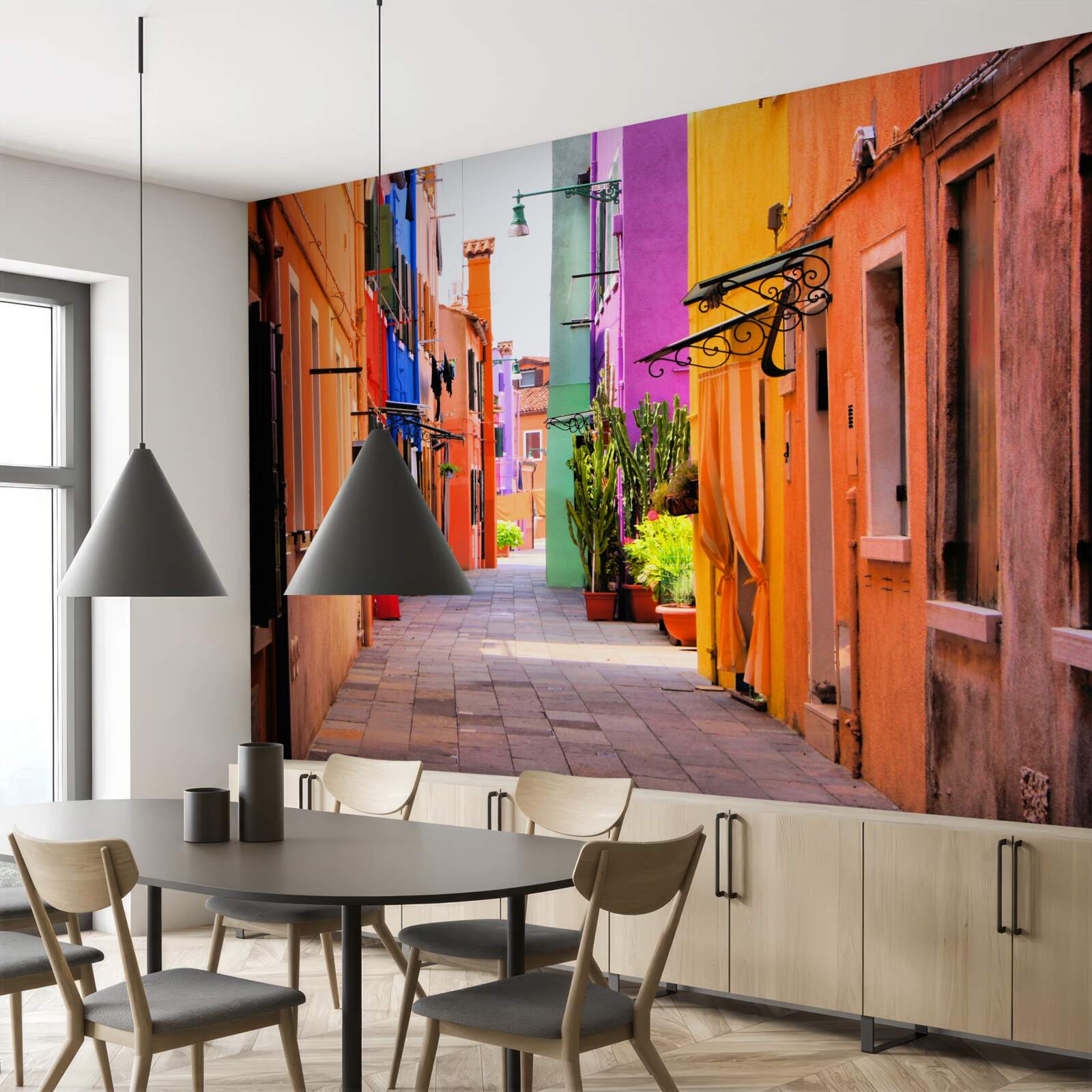 Fototapeta veľmi svetlá úzka ulica