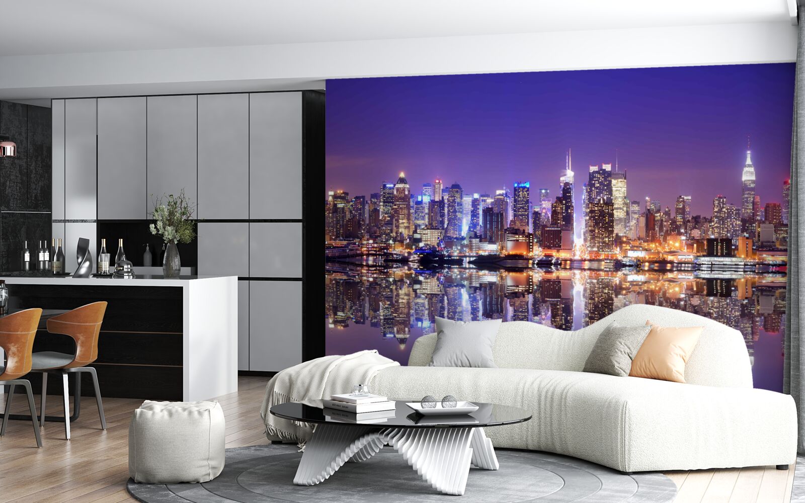 Fototapeta megapolis s večerným osvetlením