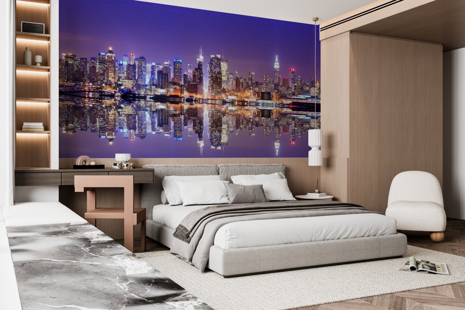 Fototapeta megapolis s večerným osvetlením