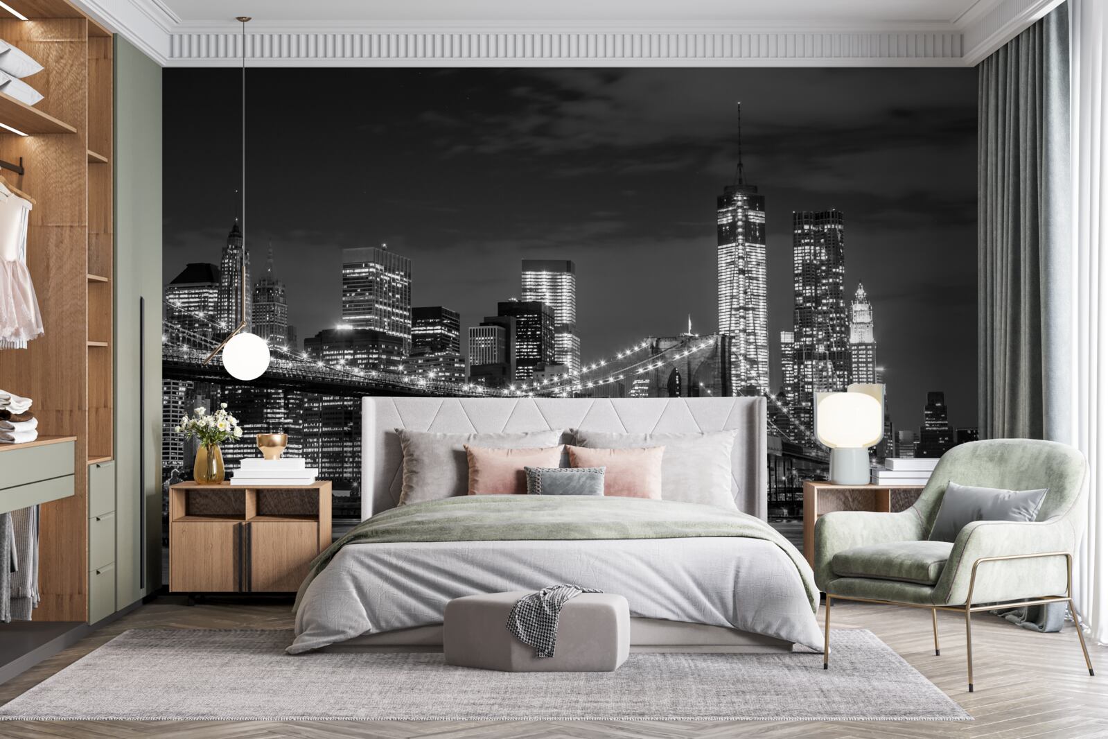 Fototapeta metropola v monochromatických farbách