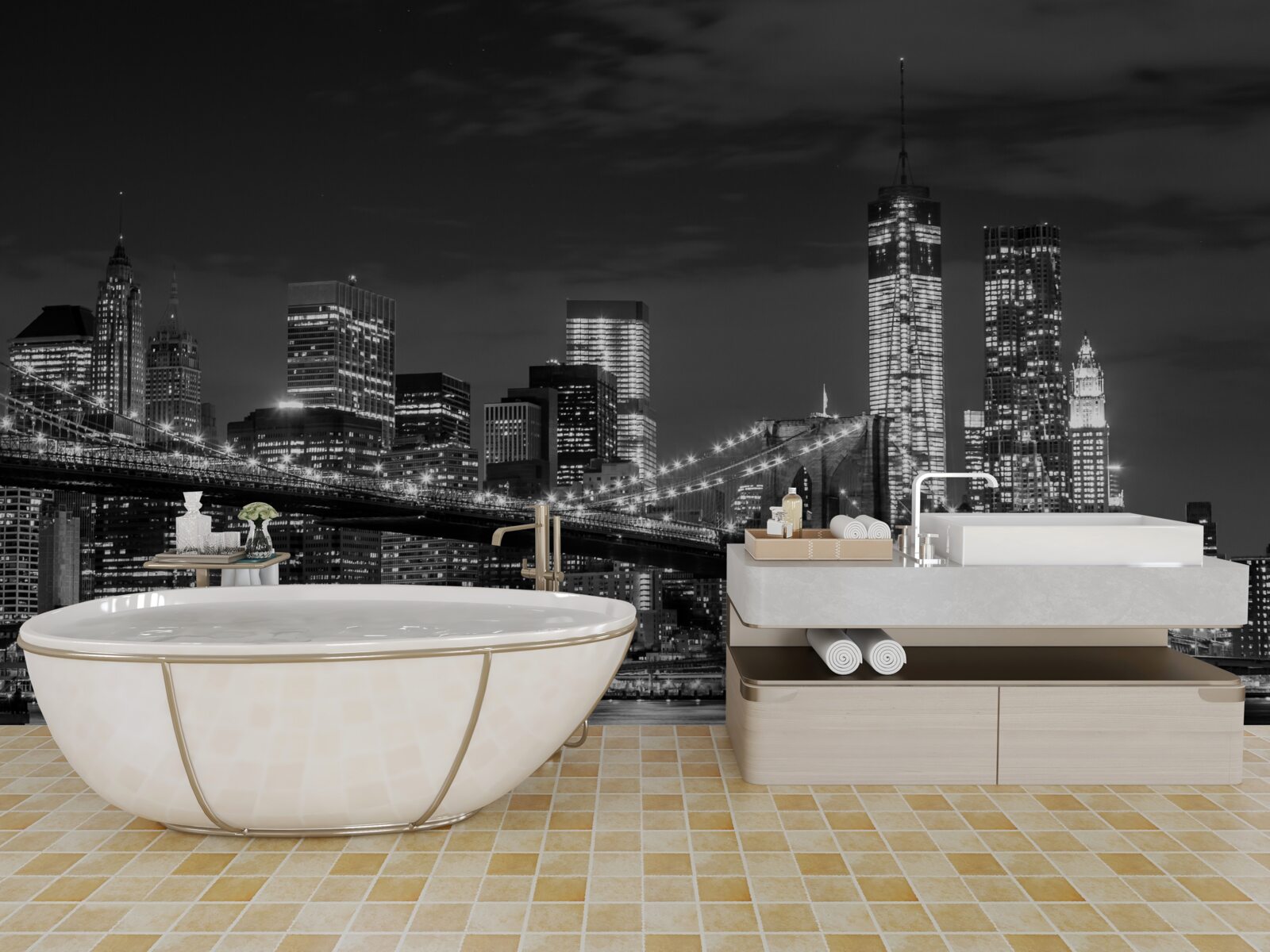 Fototapeta metropola v monochromatických farbách