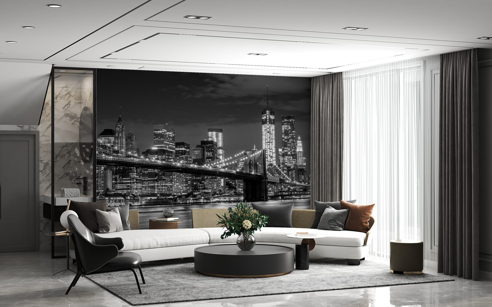 Fototapeta metropola v monochromatických farbách