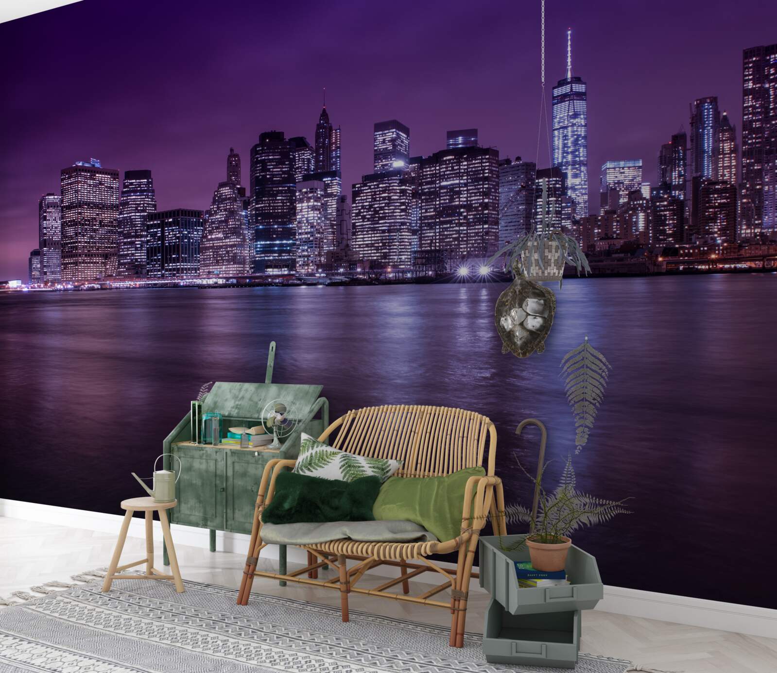 Fototapeta veľa horiacich svetiel v oknách mrakodrapov