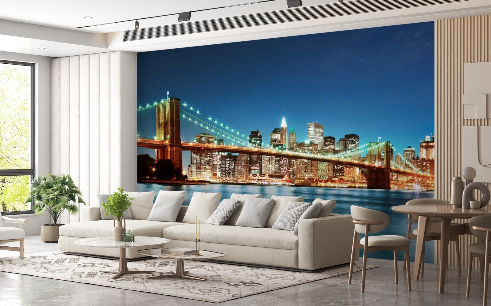 Fototapeta New York City s jasnými žiariacimi svetlami