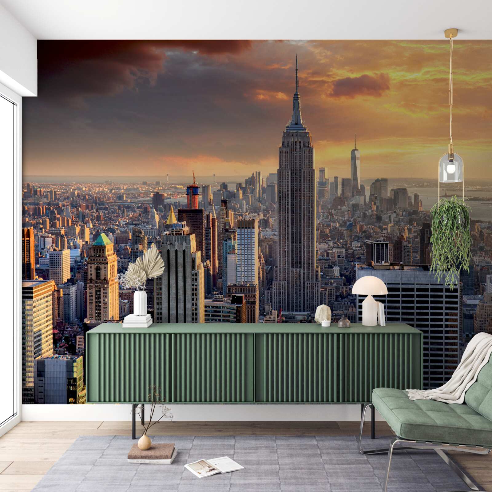 Fototapeta slnko zapadá nad mestom new york