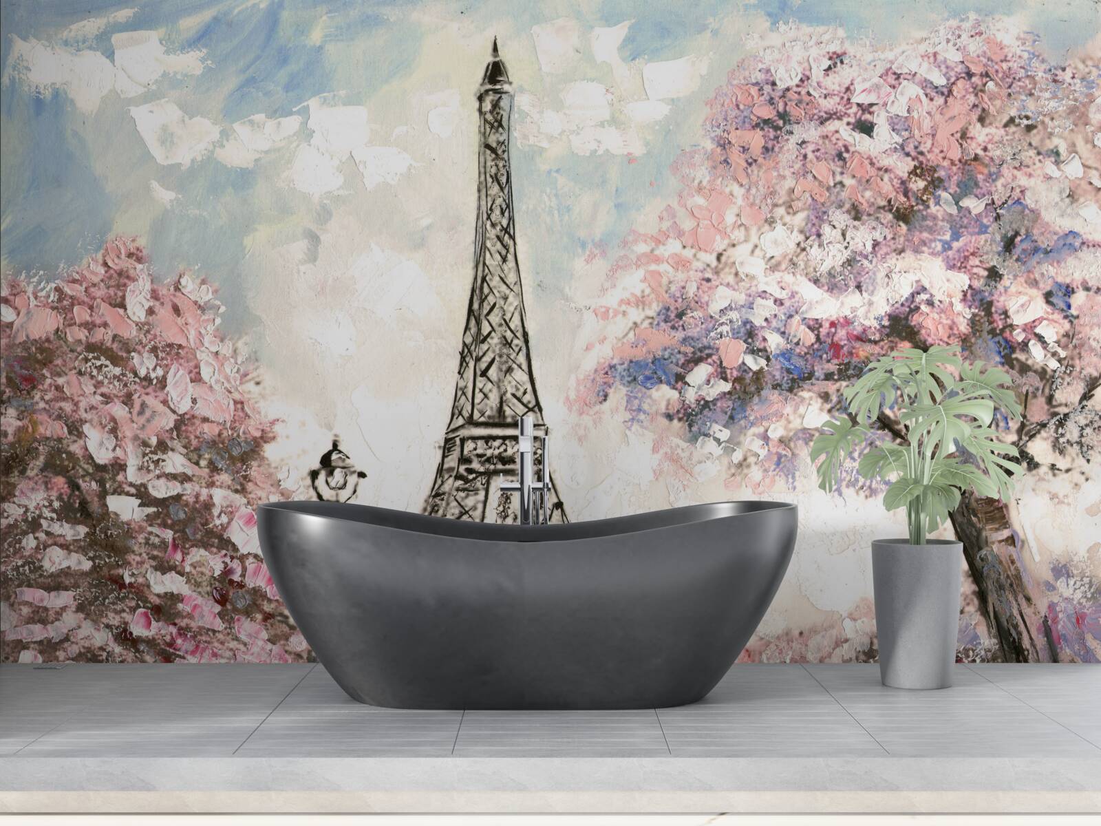 Fototapeta romantická jar na úpätí Eiffelovej veže