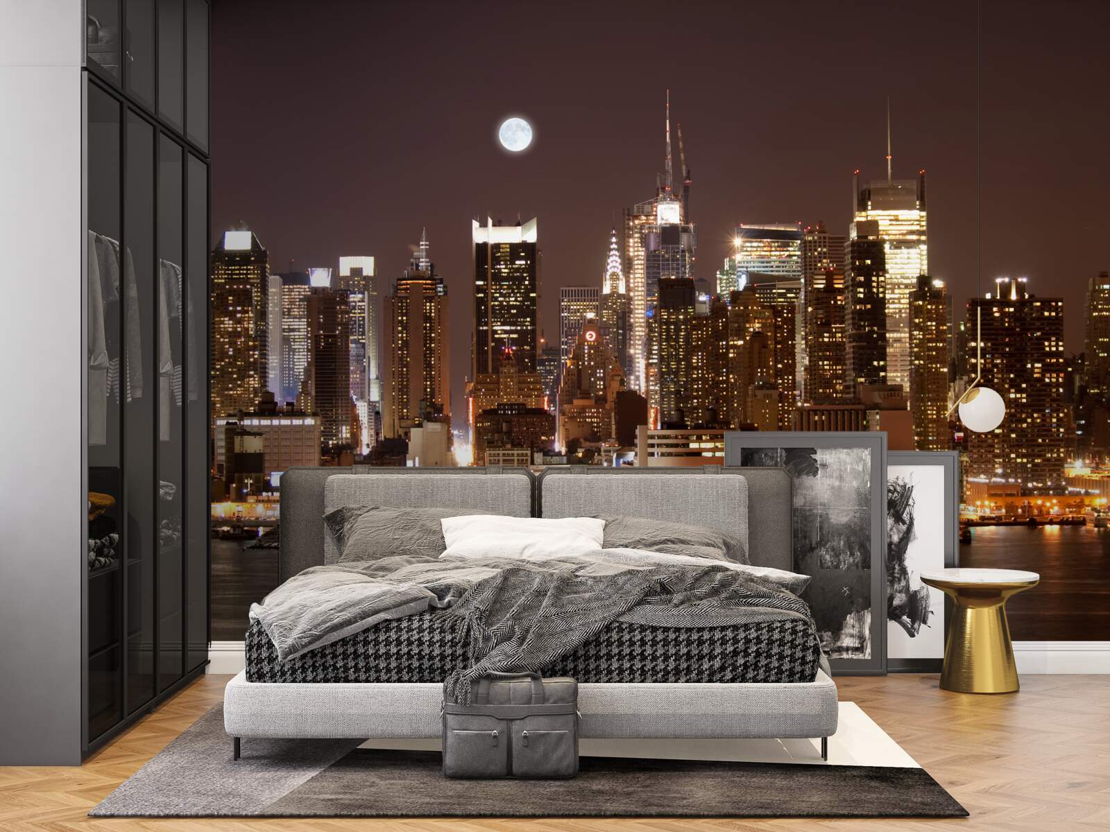 Fototapeta nádherný panoramatický výhľad na nočný manhattan