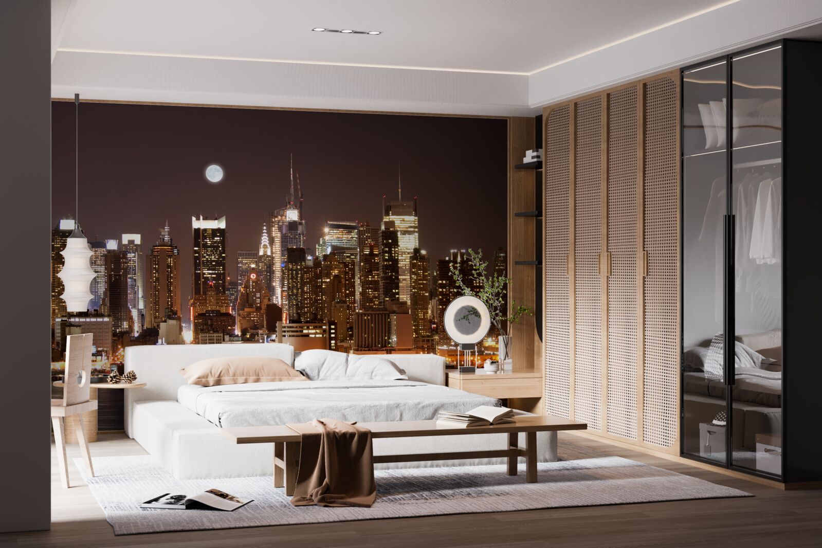 Fototapeta nádherný panoramatický výhľad na nočný manhattan