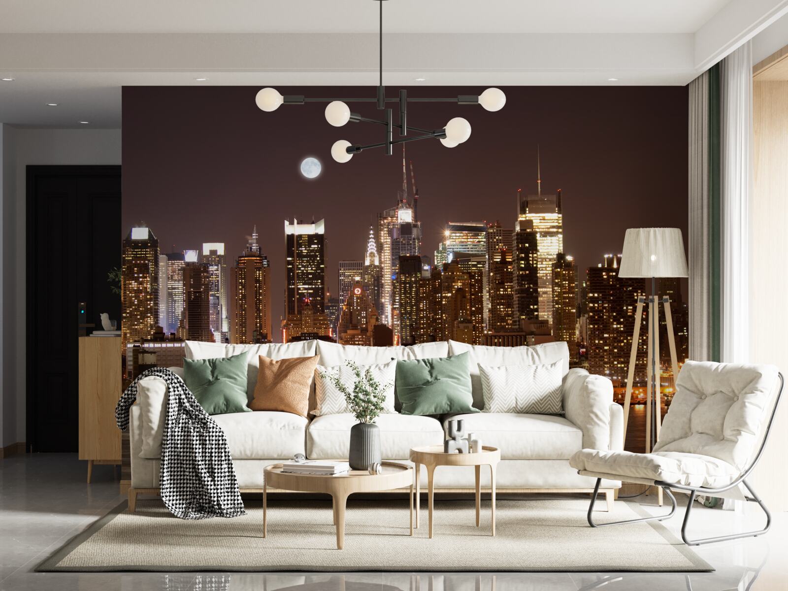 Fototapeta nádherný panoramatický výhľad na nočný manhattan