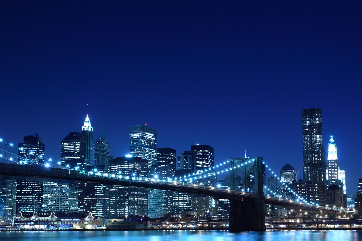 Fototapeta Brooklynský most v noci