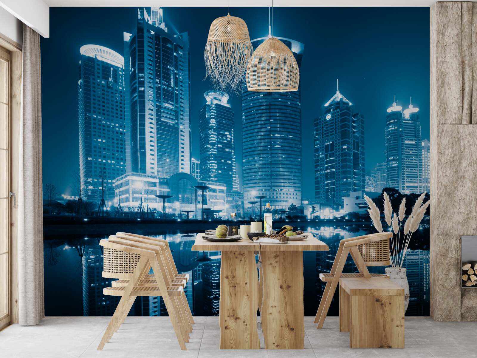 Fototapeta šanghajská ulica v noci