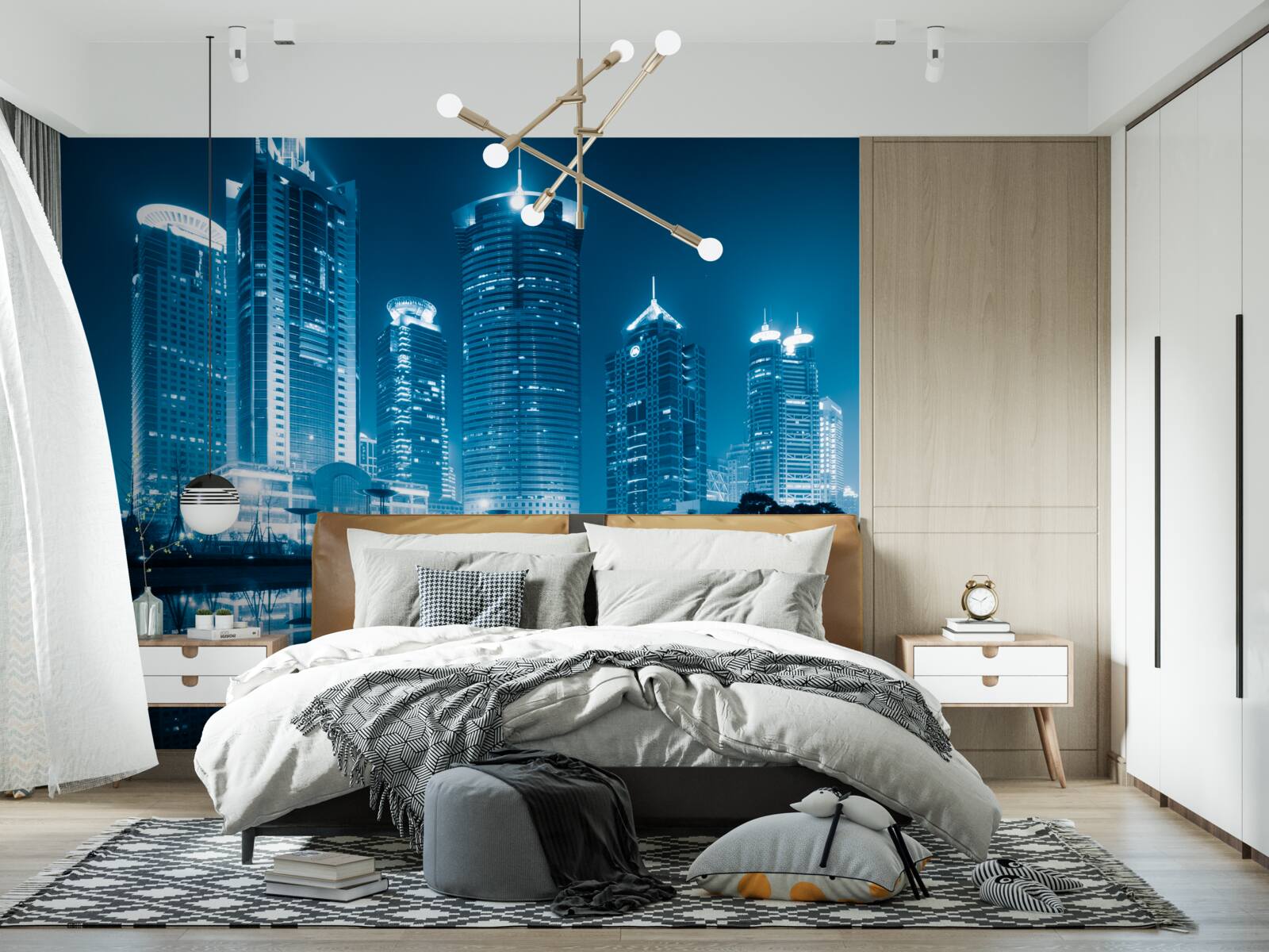 Fototapeta šanghajská ulica v noci