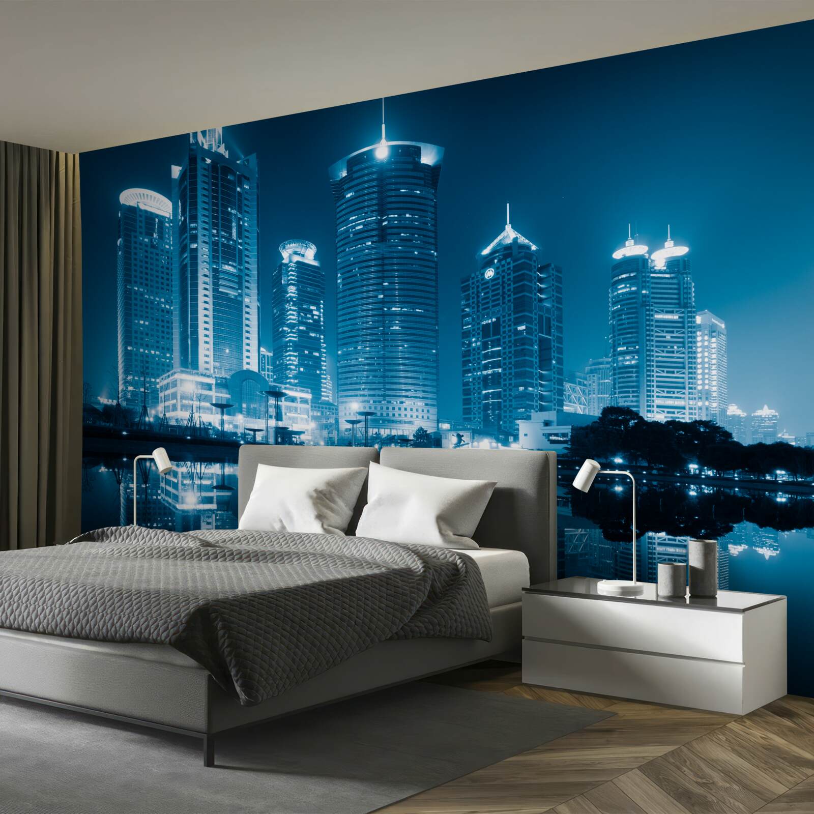 Fototapeta šanghajská ulica v noci