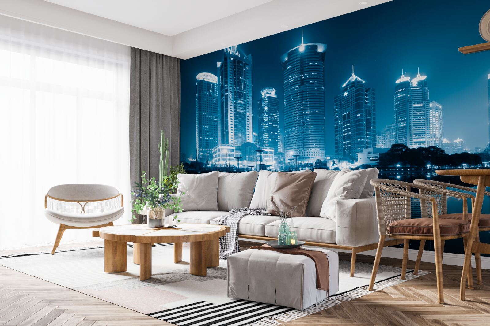 Fototapeta šanghajská ulica v noci