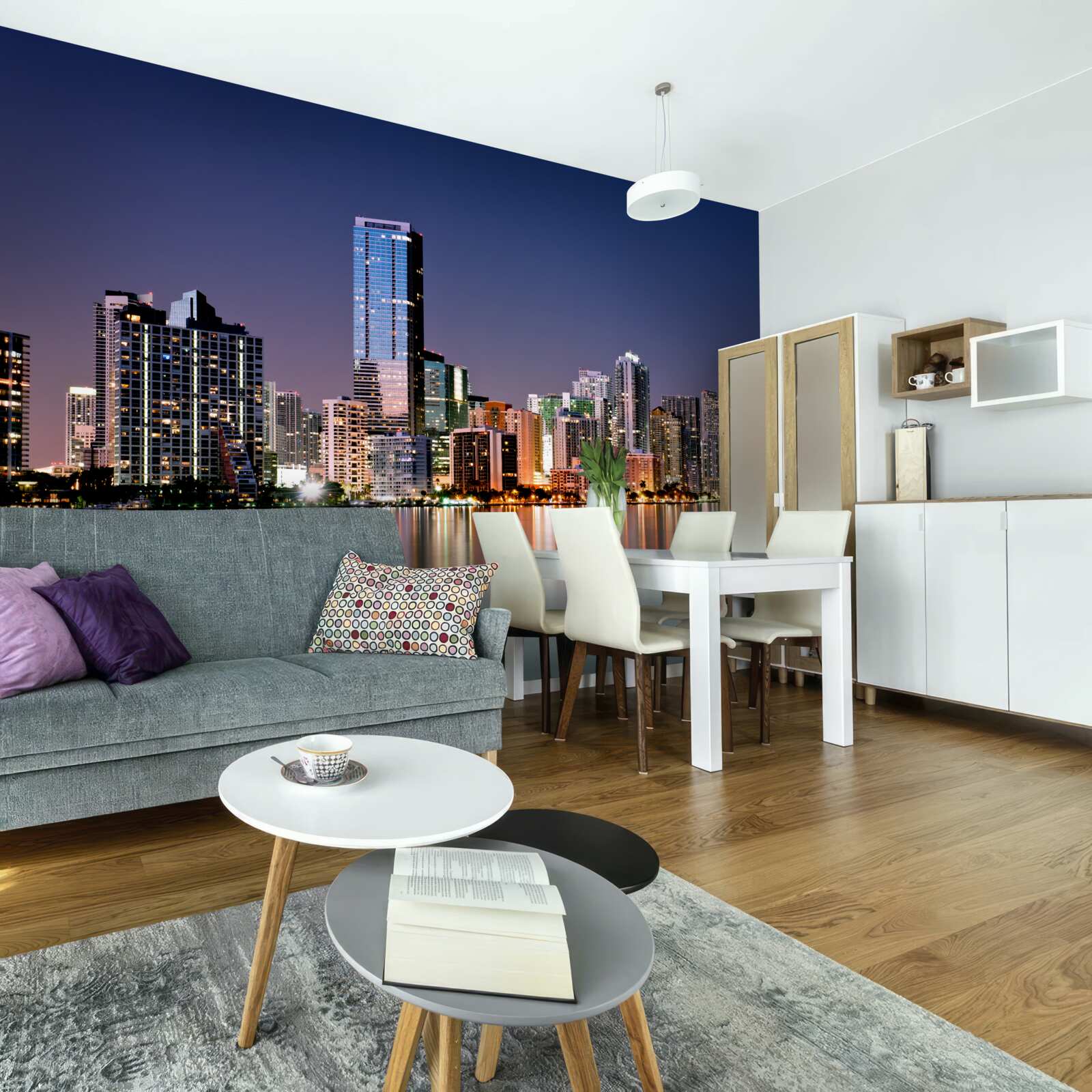 Fototapeta mestský gigant s nočným osvetlením