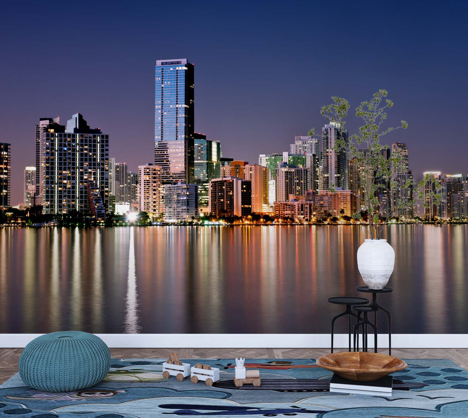 Fototapeta mestský gigant s nočným osvetlením