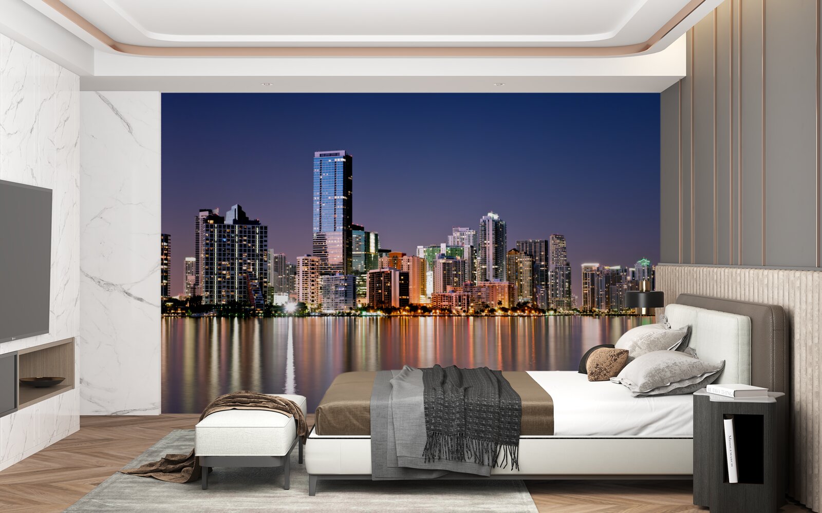 Fototapeta mestský gigant s nočným osvetlením