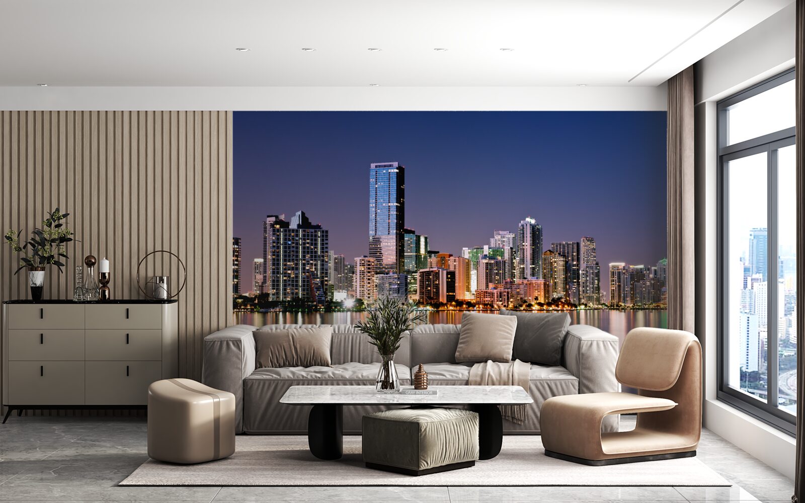 Fototapeta mestský gigant s nočným osvetlením