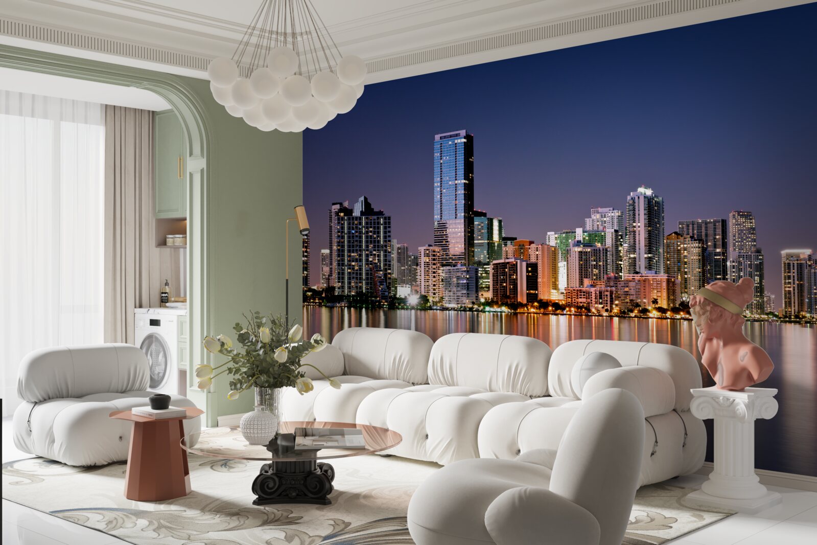 Fototapeta mestský gigant s nočným osvetlením