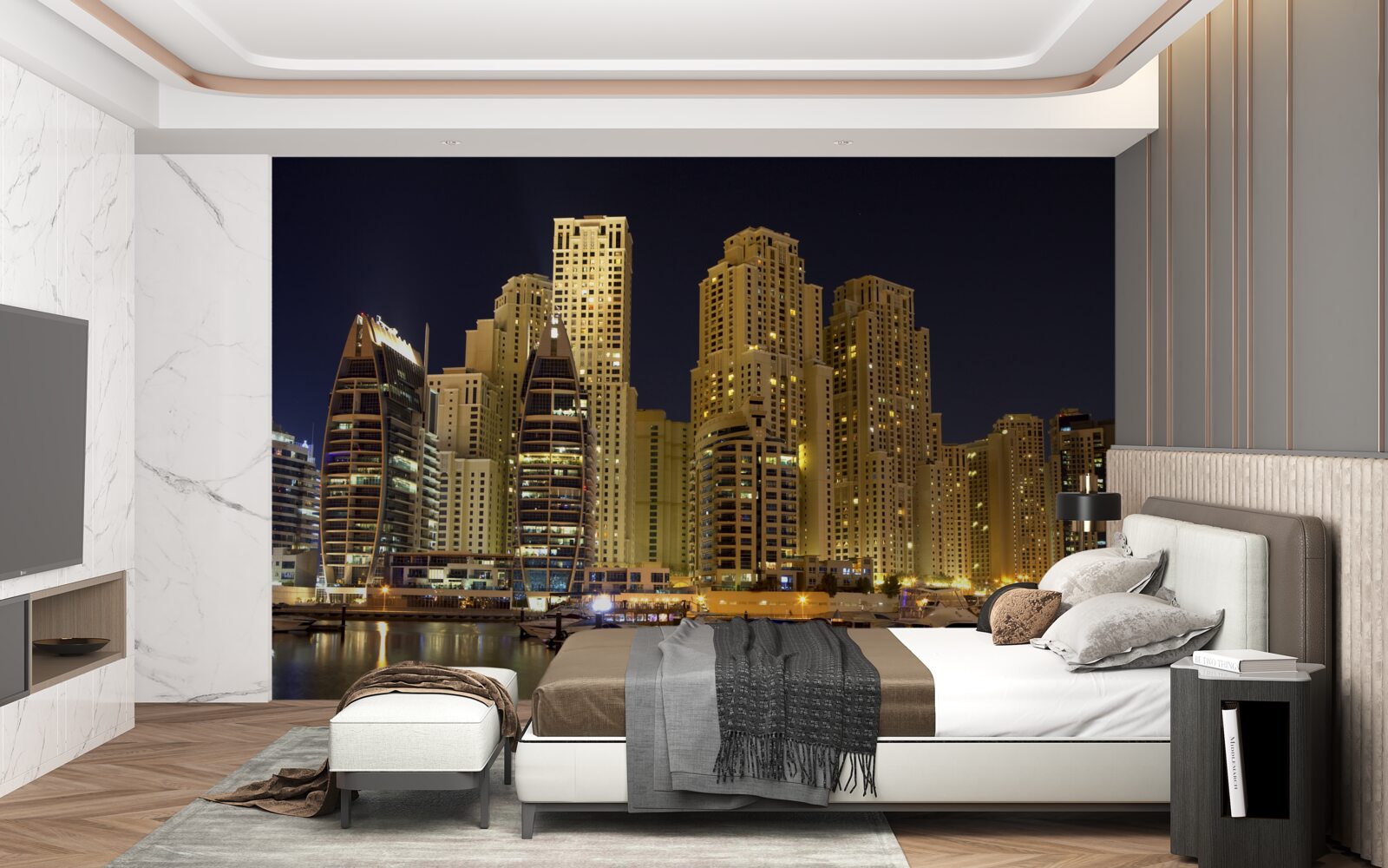 Fototapeta Abu Dhabi pod rúškom tmy