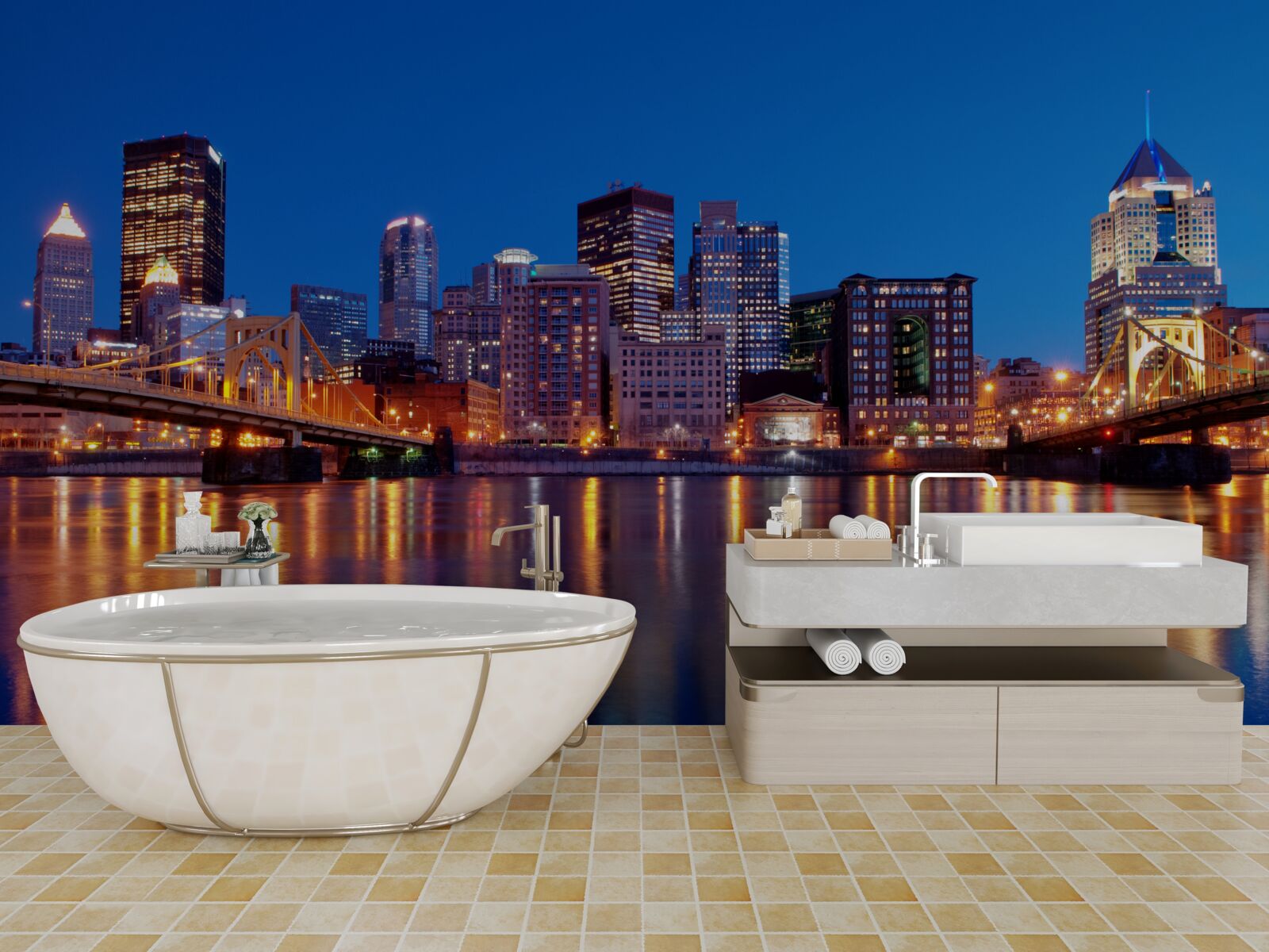 Fototapeta Panoráma New Yorku v noci