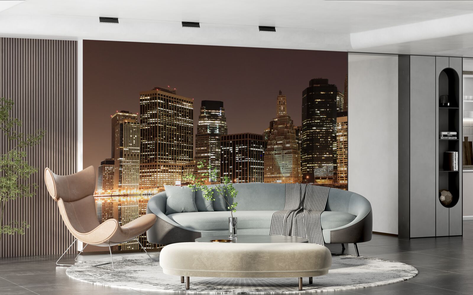 Fototapeta New York City lampy na uliciach v noci