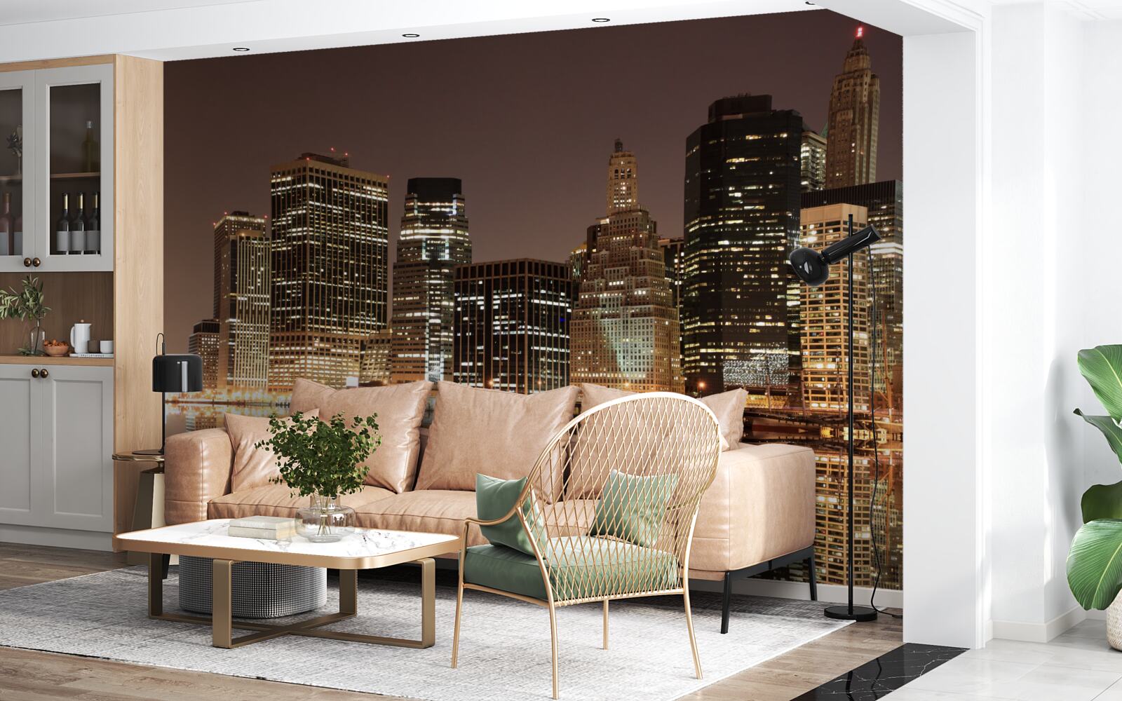 Fototapeta New York City lampy na uliciach v noci