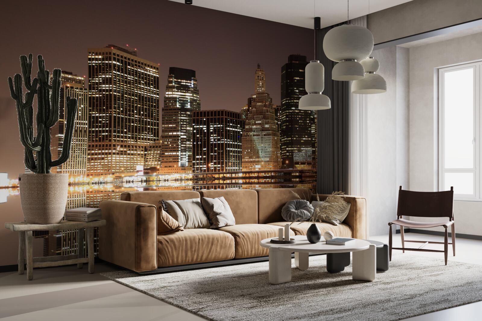 Fototapeta New York City lampy na uliciach v noci