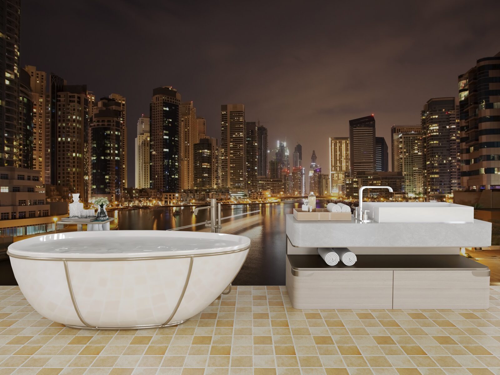 Fototapeta úchvatná krajina nočného mesta