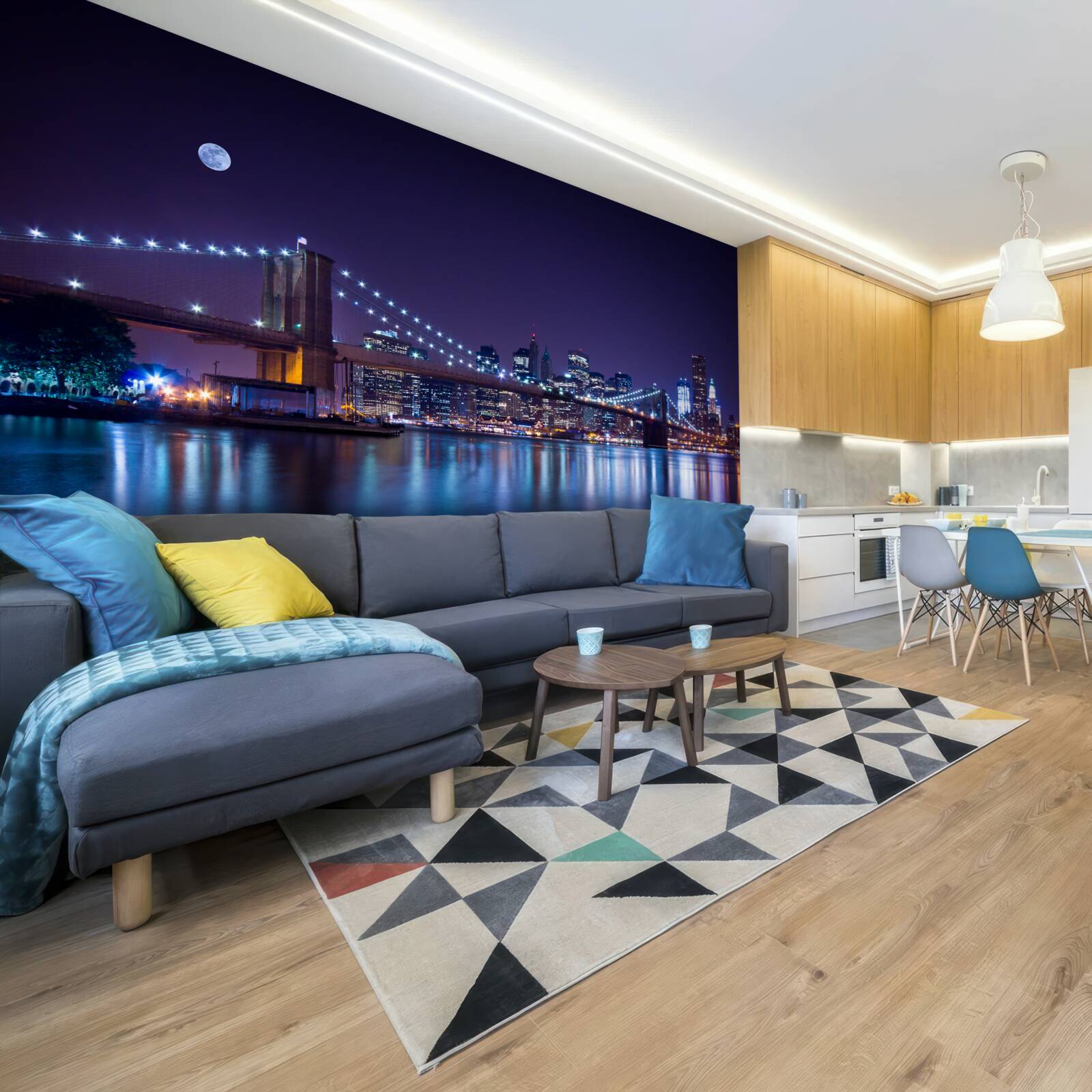 Fototapeta odrazy svetiel nočného mesta sa odrážajú vo vode