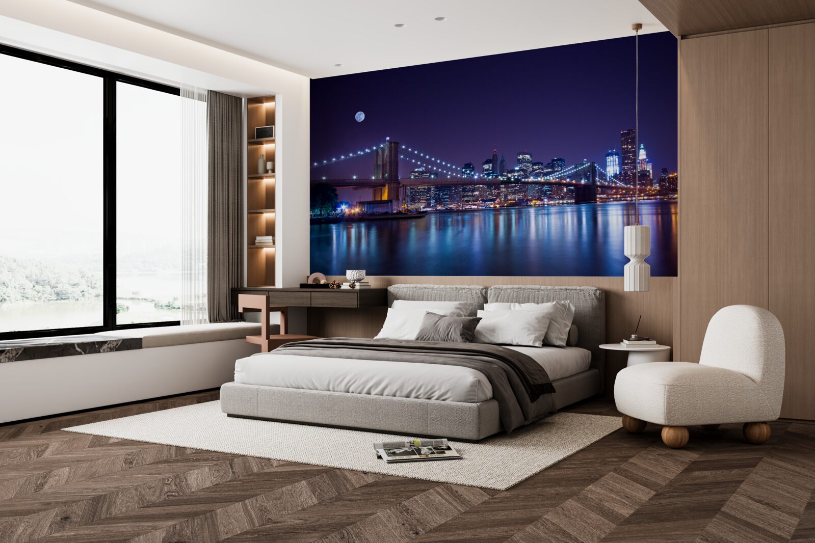 Fototapeta odrazy svetiel nočného mesta sa odrážajú vo vode