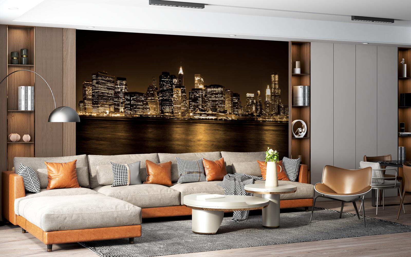 Fototapeta zmodernizované mesto pod hviezdnou oblohou