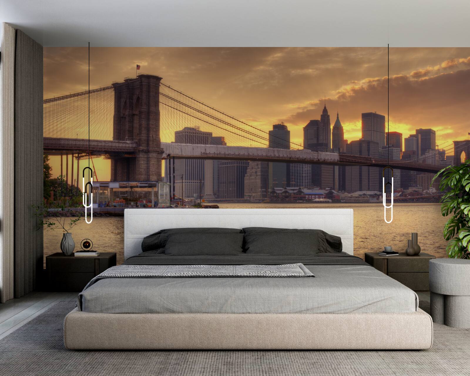 Fototapeta mestský gigant pri západe slnka