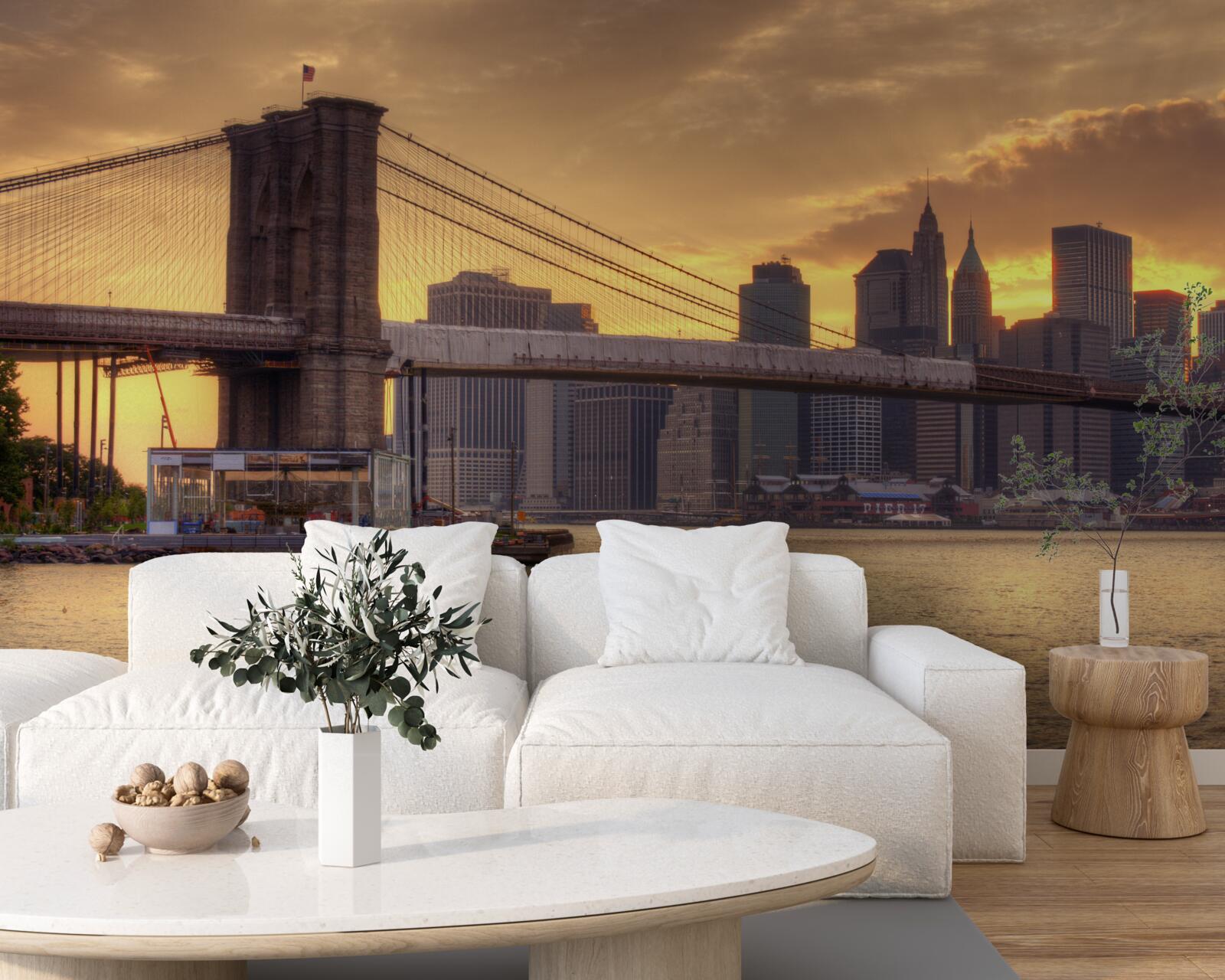 Fototapeta mestský gigant pri západe slnka