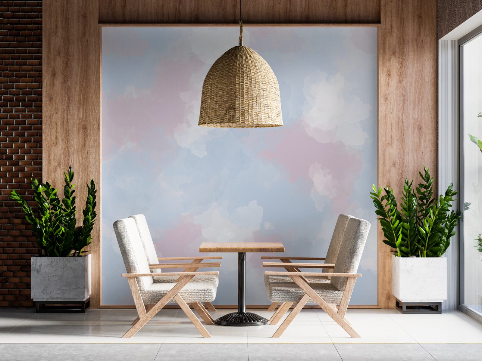 Fototapeta oblohu zdobia modré a ružové škvrny