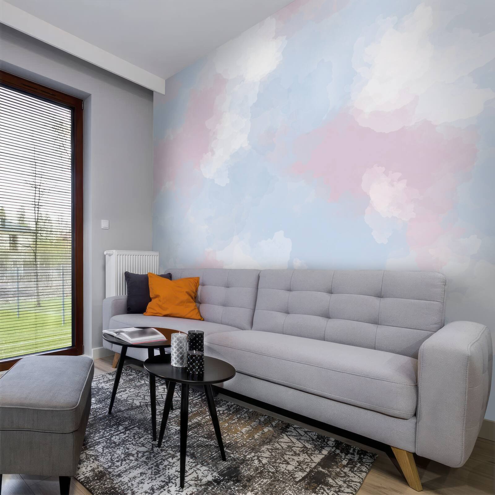 Fototapeta oblohu zdobia modré a ružové škvrny